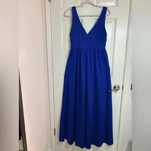 Ever Pretty Ever-Pretty Women's Royal floor Length High Stretch Side Slit Pleated Size L