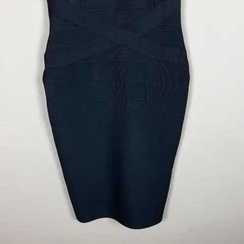 Bandage Dress Large Black Bodycon Midi Sexy Cocktail Sleeveless Hourglass L