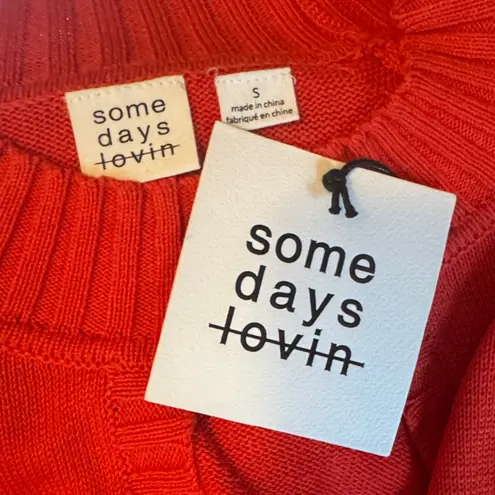 Somedays Lovin Cloudy Nights Keyhole Knit Sweater Dress in Tangerine π