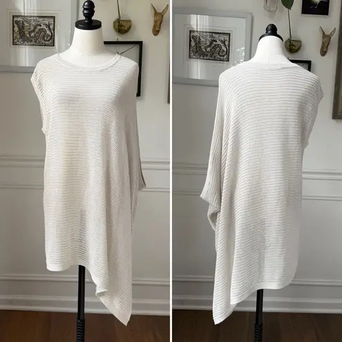 ALLSAINTS Aster Tee Top Relaxed Asymmetrical Ivory Ecru Open Knit L