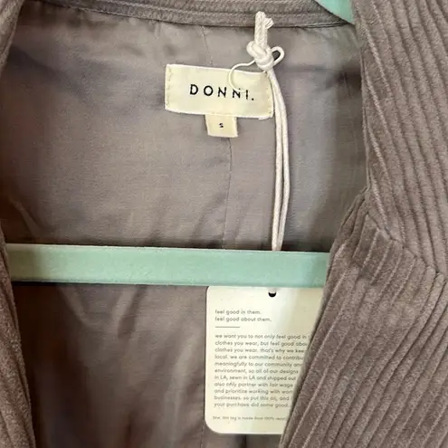 DONNI Corduroy Cotton Blazer Size S In Mushroom Brown