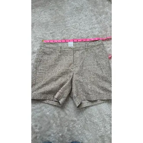 Max Mara Weekend 29" Metallic SIlver Gold Tweed Linen Lined Shorts Size M