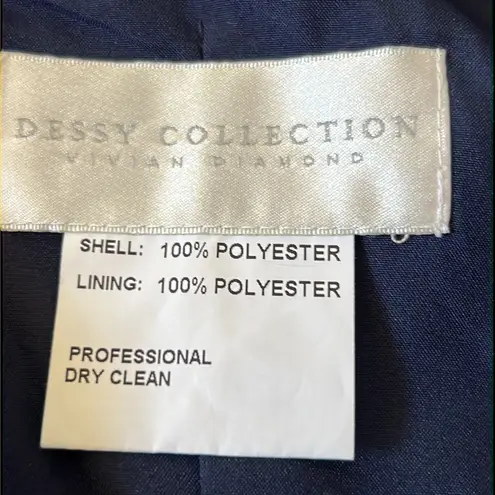 Dessy Collection Metallic Navy Blue Ruffled Sleeve A