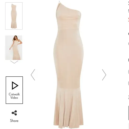 Pretty Little Thing Nude Slinky One Shoulder Dress