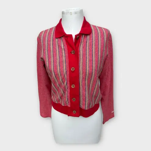Levi Strauss & CO. VTG 90s Levi's Red Tab Heritage Southwest Striped Knit Button Up Cardigan Size L