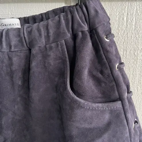 Karina Grimaldi Suede Claudia Short with Lace Up Sides in Black Size S