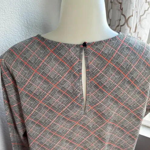 Dalia Womens Plaid Long Sleeve Blouse Size M Black/White/Red Red Size M