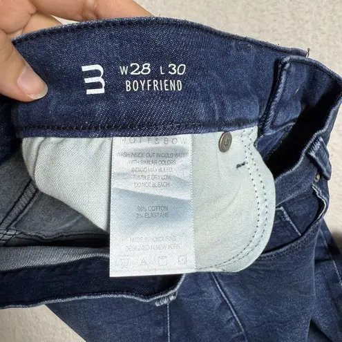 Mott & Bow Womens Boyfriend Jeans Size 28x30 Dark Wash Stretch Denim Blue