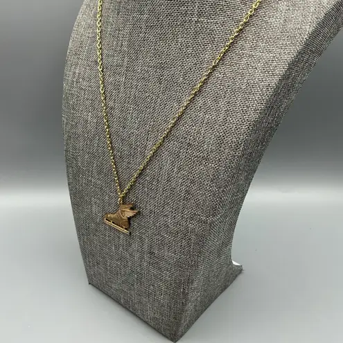Handmade Vintage Winged Ice Skate Multi Gold Tone Necklace New Chain Unisex
