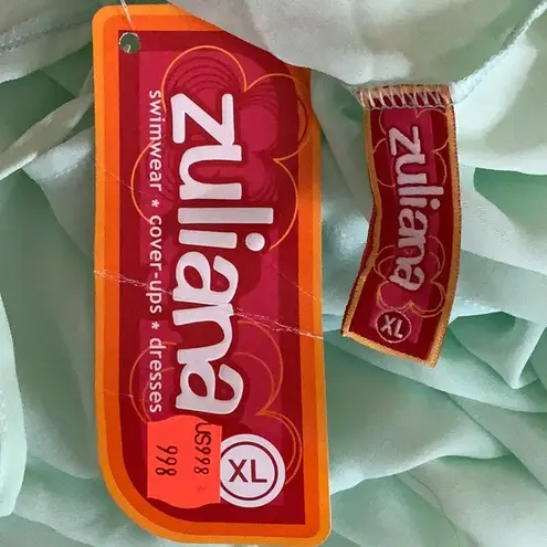 Zuliana Size XL Mint Green Sheer Waist Tie Beach Pants. Made in USA. New