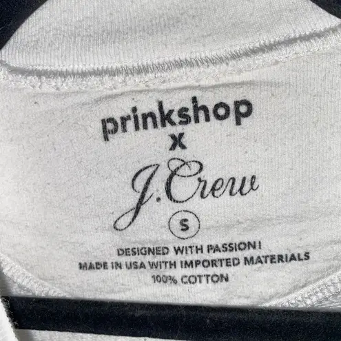 J. Crew x Pinkshop Cotton Power Woman White Graphic Sweatshirt Womens Size Small