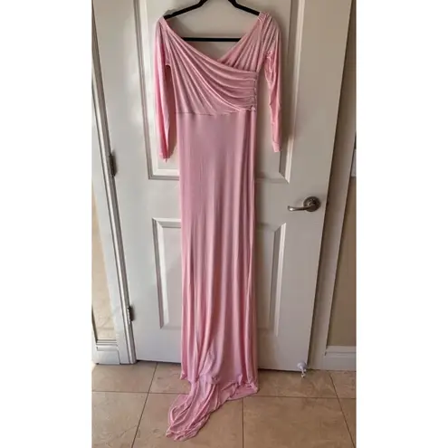 Maternity Dress Size S Off Shoulder Slim Fit Maxi Dress Photoshoot. Pink