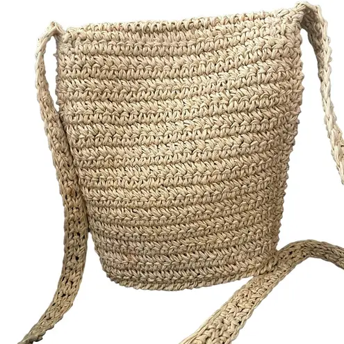 Scala The  Collection Raffia Straw Mini Crossbody/Shoulder Purse