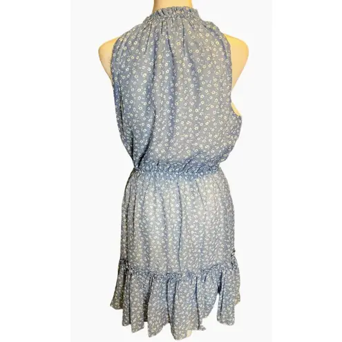 Love...Ady LOVE_ADY Blue Floral Halter-Neck Tiered Dress - Size Large - NWT
