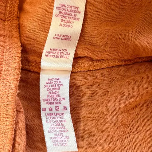 NWT Velvet By Graham & Spencer Women Pull On Orange S Gauze Pants Wide Leg