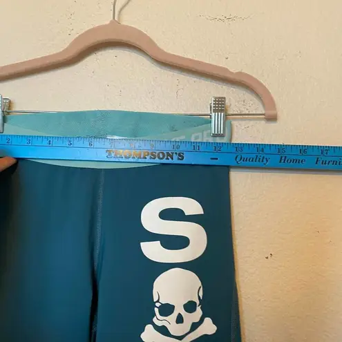 NIKE PRO Teal Capri Soul Cycle Skull Crop Legging Training Pants Size Medium