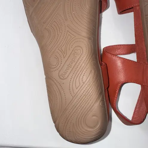 Baretraps Janus Gorpcore Red Strappy Faux Leather Flat Adjustable Sandals Sz 10