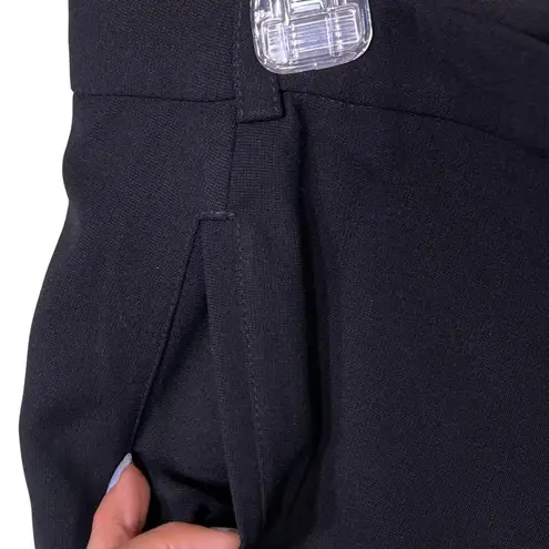 Armani Collezioni Pants Womens 10 Black Wide Leg Wool Trousers Made Italy Office