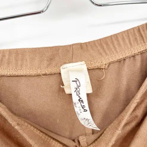 Prómesa Promesa Womens Brown Faux Suede Western Fringe Bell Bottom Flare Pants Size S