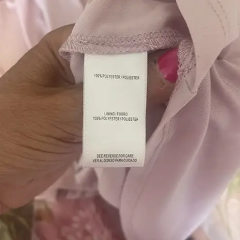 Maison Tara Floral Maxi Dress Sz 4 Pink Orange Chiffon Ruffle Wrap Style