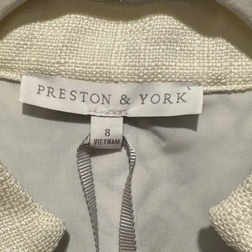 Preston & York NEW Printed Linen Loretta 3/4 sleeve Dress Blue White Size 8