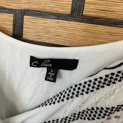 C. Luce C. Luce White Beaded Romper Size Large