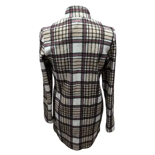 VERO MODA Women's Size XS Katrine Tan Buffalo Plaid Long Jacket Pockets