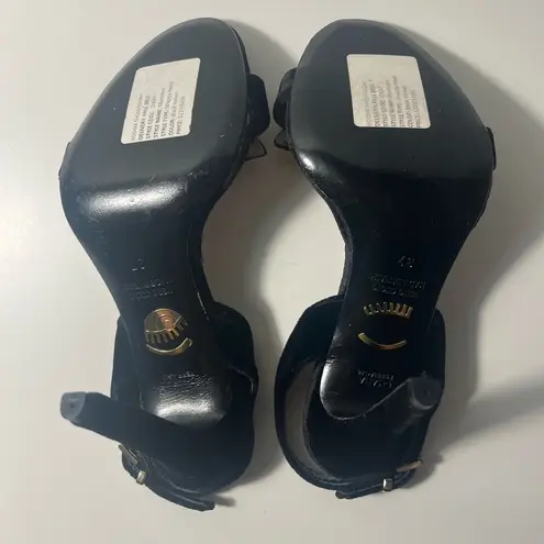 Chiara Ferragni Amelia Monsters Velvet Slingback Pumps Heels Black Size 7