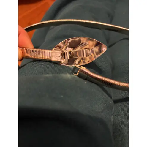 Womens Vintage Silver Metal Snake Chain Belt Hammered Buckle Fashion Accessory