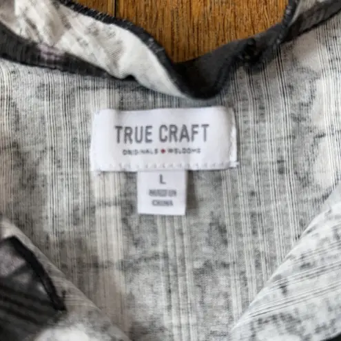 True Craft Tie Dye Short Sleeve N Neck With Ruffle Edges Fairy‎ Grunge L Fitted Top Shirt