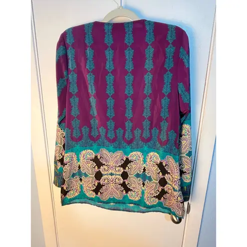 Fig and Flower Blouse Small Purple Indie Boho Rhinestones Dressy Artsy