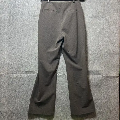 House Of Harlow 1960 Dress Pants 8 Wide Leg Trousers Brown Micro Check Slacks