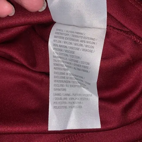 Isaac Mizrahi LIVE! Burgundy Macrame Lace Sheath Dress Bell Sleeves Size 6