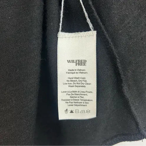 Wilfred Free Aritzia Black Long Sleeve Wrap Ruched Midi Dress Size Small