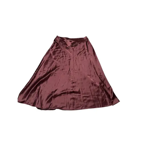 Boden Satin Midi Skirt Burgundy Aubergine Deep Wisteria Wine A line Us 12 Purple