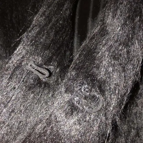 Boutique REVERSIBLE BLACK HOBO FAUX FUR COAT size medium