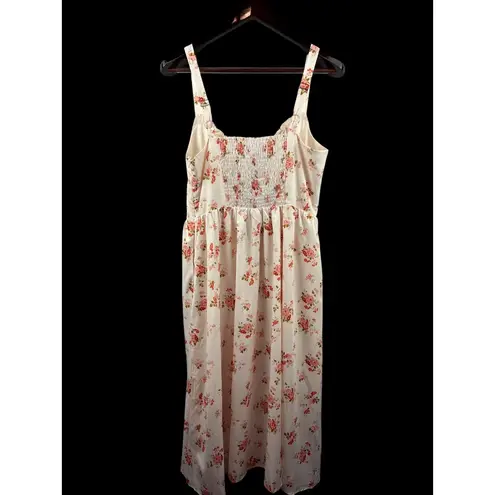 Women’s Scarlet Darkness Large Cream Corset Style Maxi Dress w/ Orange Florals Size undefined