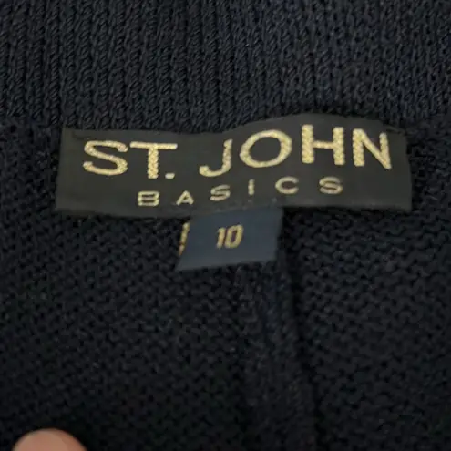 St. John Knit Pant Wide Leg Blue Size 10
