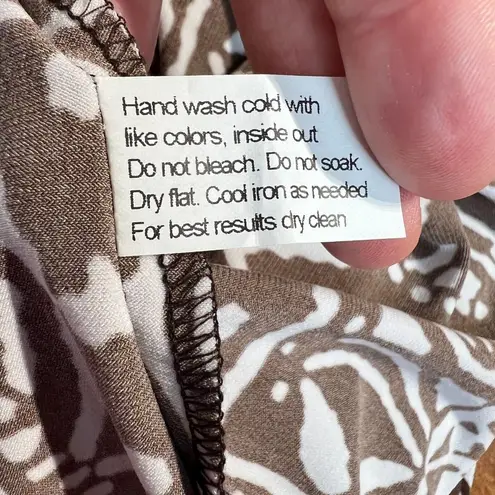 Tori Richard Tori Richards Honolulu Dress Medium Brown White Printed Maxi Flutter Sleeveless - Image 8