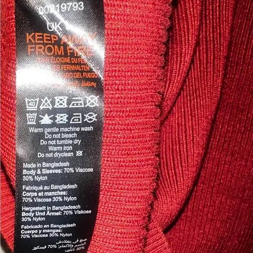 City Chic Toffee Orange Turtle Neck Long Sleeve long length Sweatse Womens Large