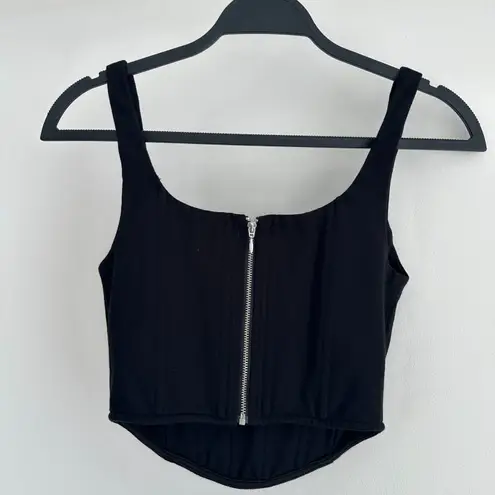 LPA Corset Top Womens XS Black Prescott Cropped Square Neck Minimalist Going Out