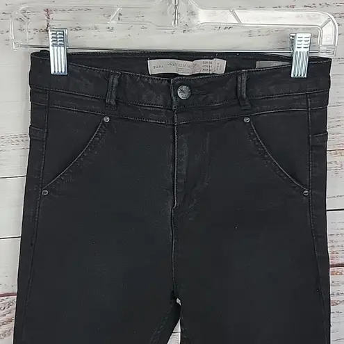 ZARA  Black Premium Wash High Rise Slim Denim Womens Skinny Jeans Size 4