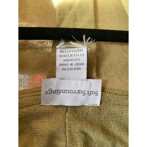 Soft Surroundings Avocado Green Kimono Cardigan 2X Tie Cotton Plus Artsy Boho - Image 2