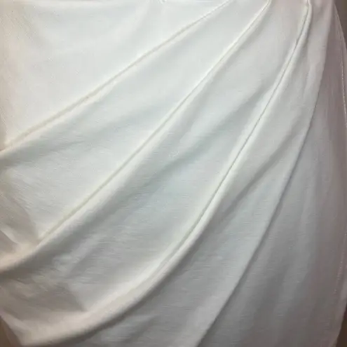 PRETTYGARDEN Semi formal dance wedding reception one sleeve shoulder keyhole wrap ivory dress