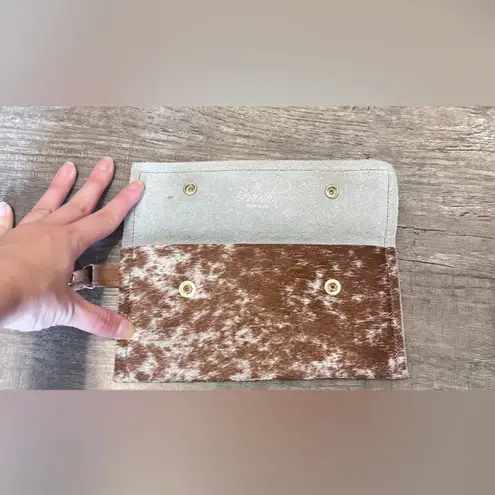 Beaudin Take Along Small Wristlet In Hair on Hide Brown