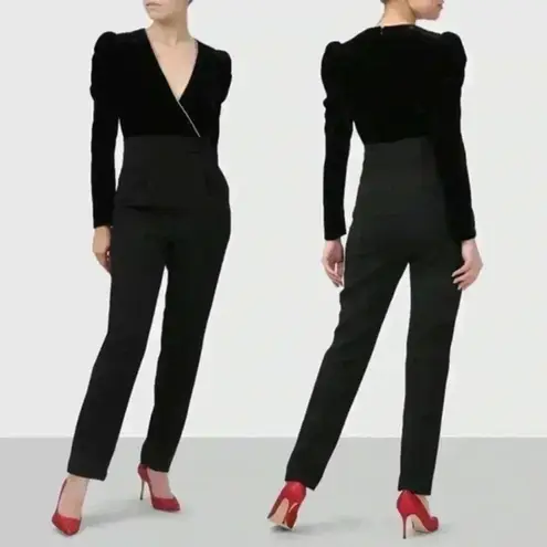 Veronica Beard NWT Veronica Beard Cleo Crystal-embellished Velvet Crepe Jumpsuit Size …