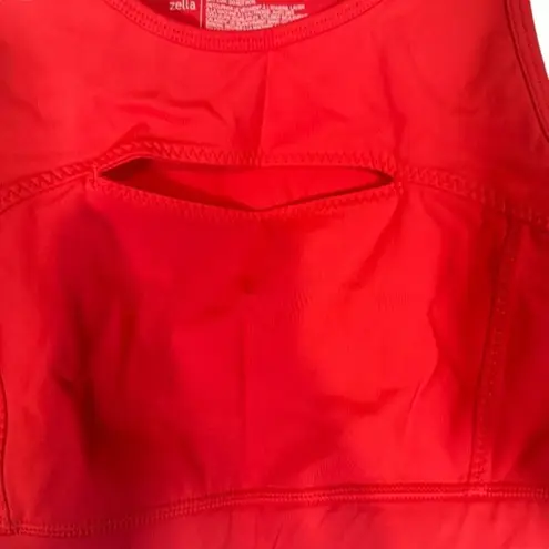 Z By Zella Pink Cut Out Front Sleeveless Athletic Cropped Sports Bra Women Sz M