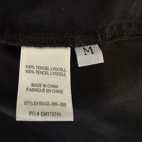 Bella Dahl Frayed Smocked Waist Dress M Black Adjustable Waist