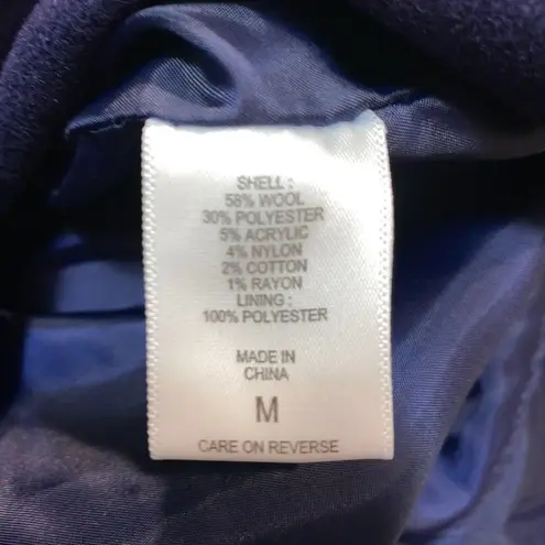 NEW YORK & CO Navy Wool Petticoat Blazer, Size Medium Blue