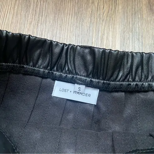 Lost + Wander Black Faux Leather Mini Skirt